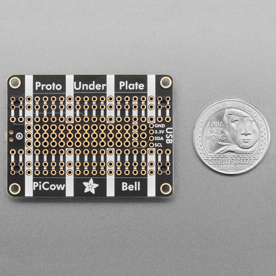 Adafruit Proto Under Plate PiCowBell for Pico - Reset Button & STEMMA QT