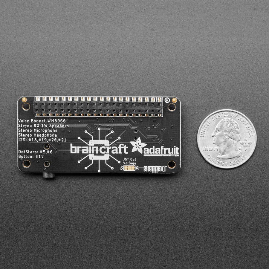 Adafruit Voice Bonnet for Raspberry Pi - Two Speakers + Two Mics
