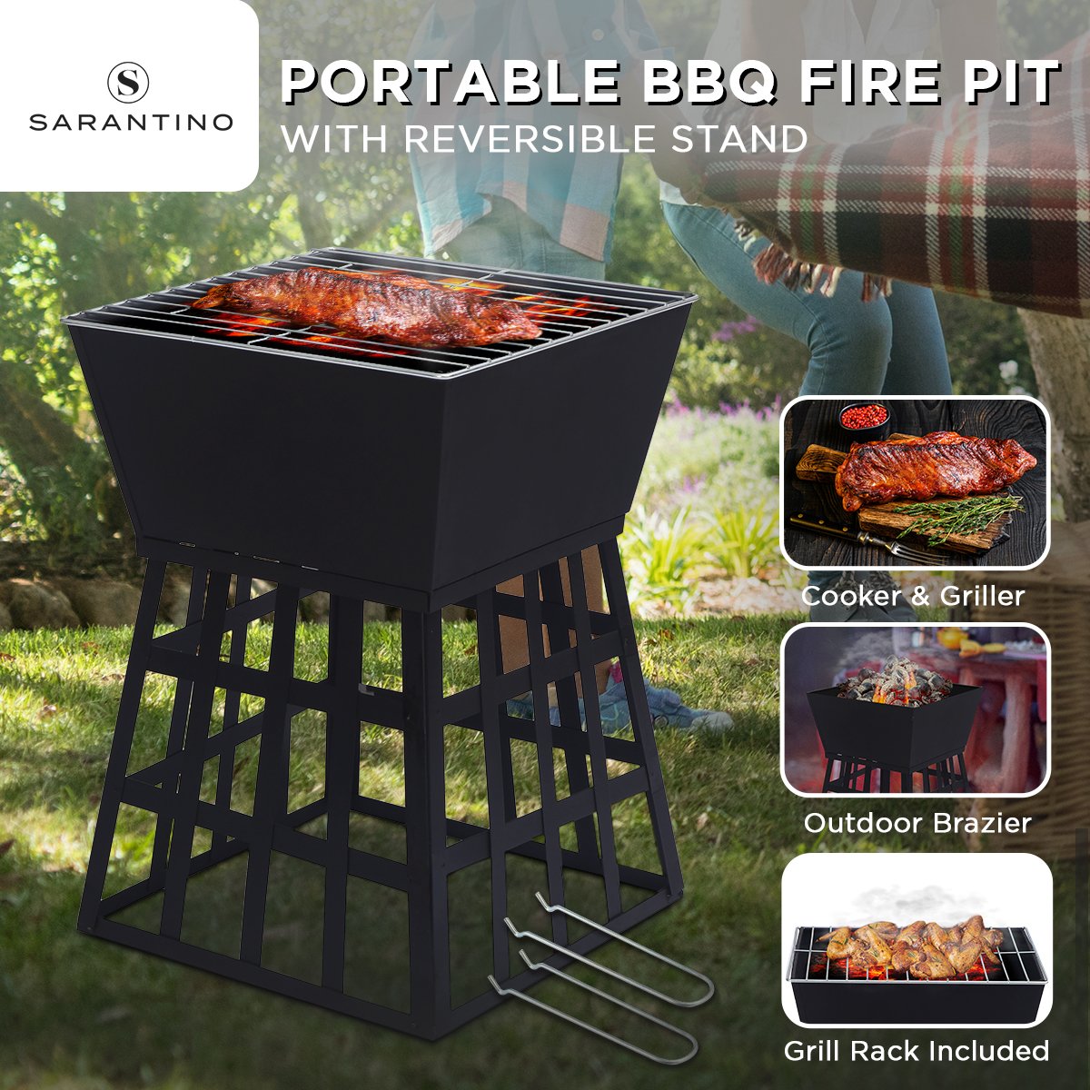 Wallaroo Portable Outdoor Fire Pit for BBQ, Grilling & Camping Cooking