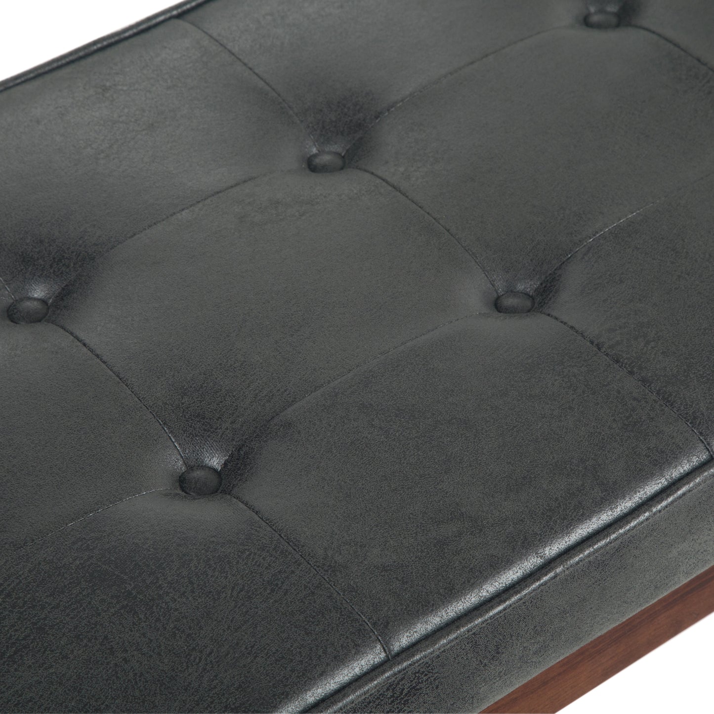 Wildflower Upholstered Button Tufted Ottoman Bench with Solid Wood Frame