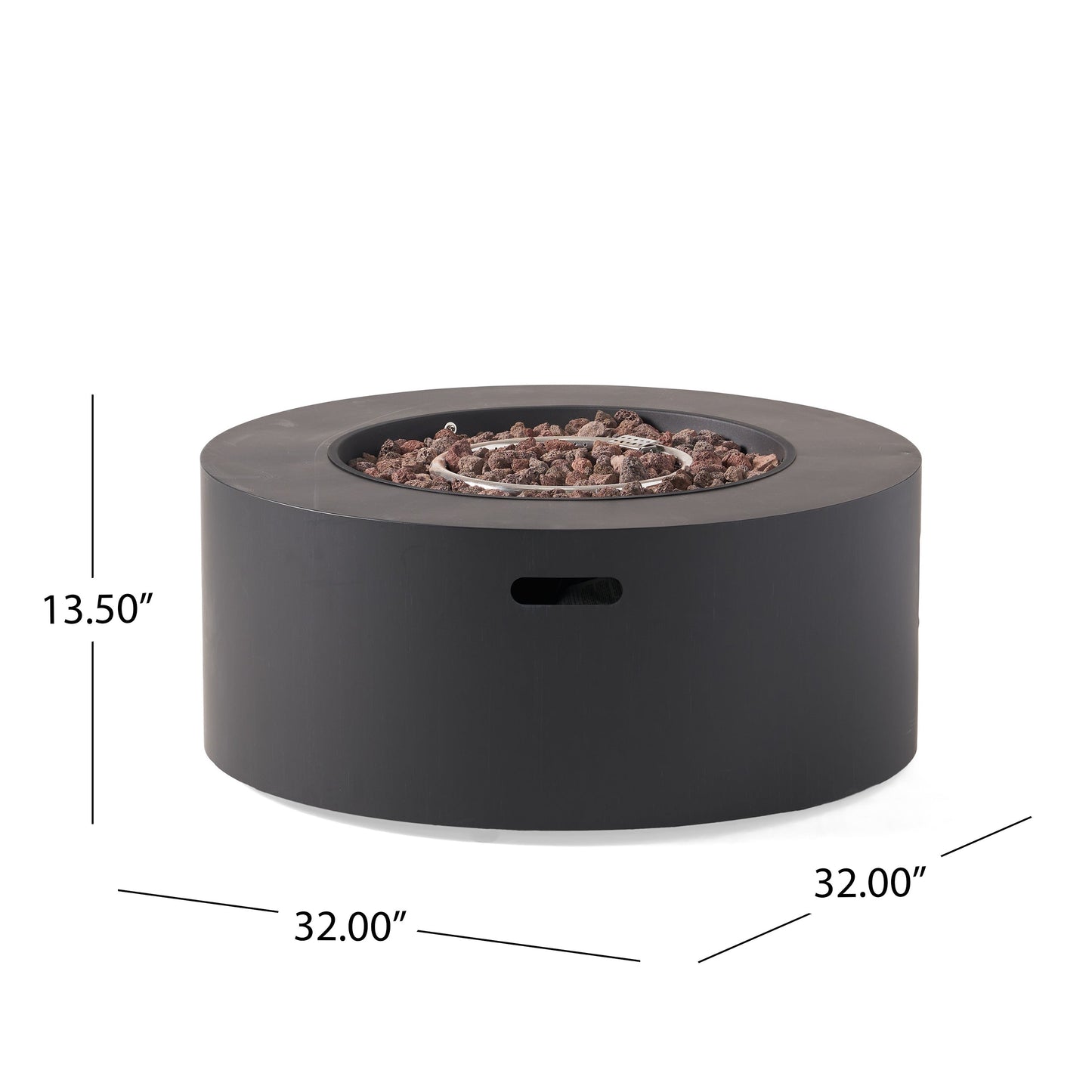 Outdoor Round Iron Propane Firepit