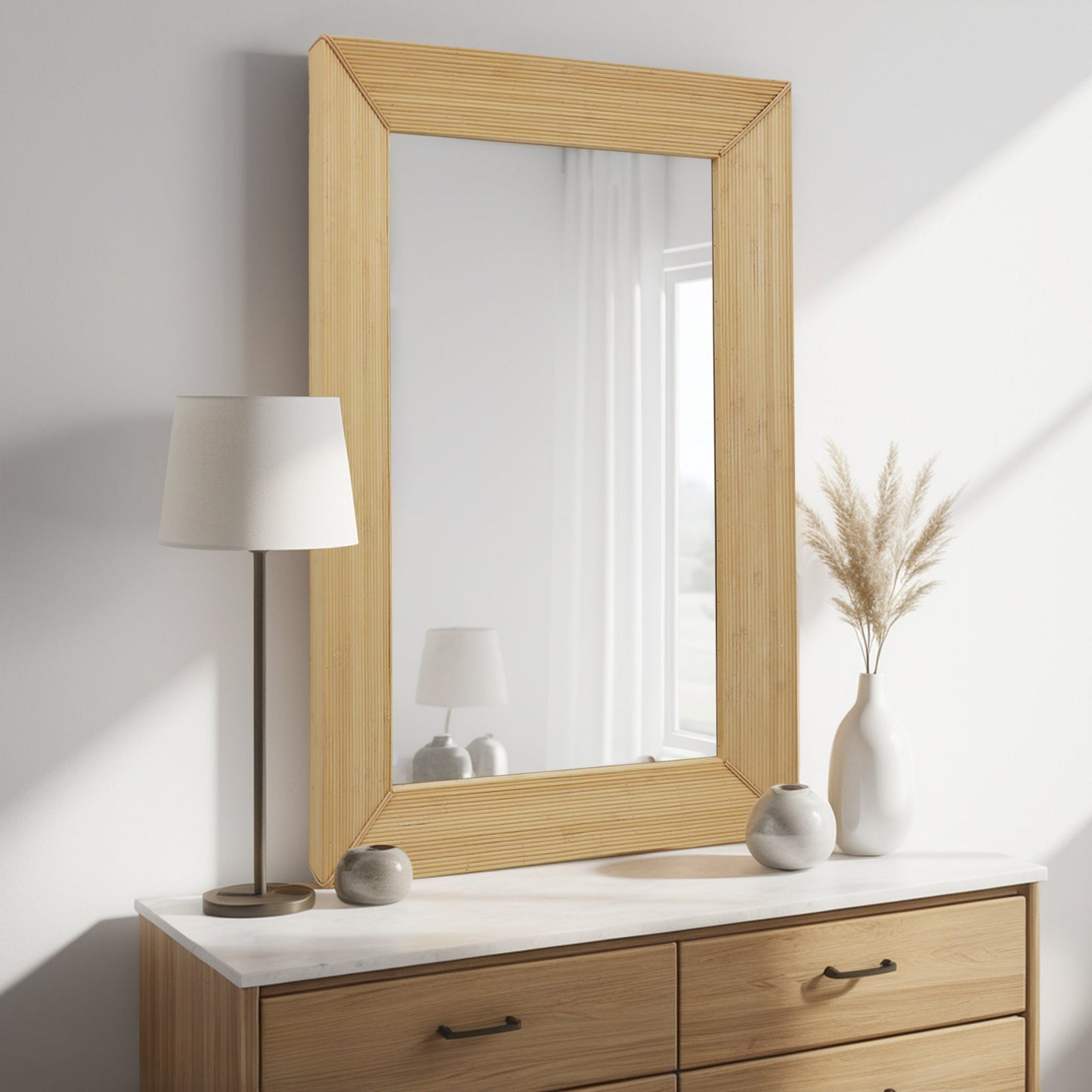 Rectangle Bamboo Wall Mirror