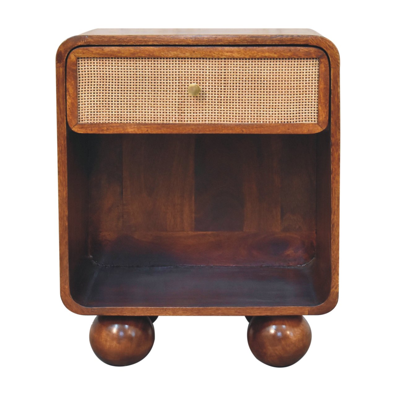 Nightstand with Open Storage and Ball Feet