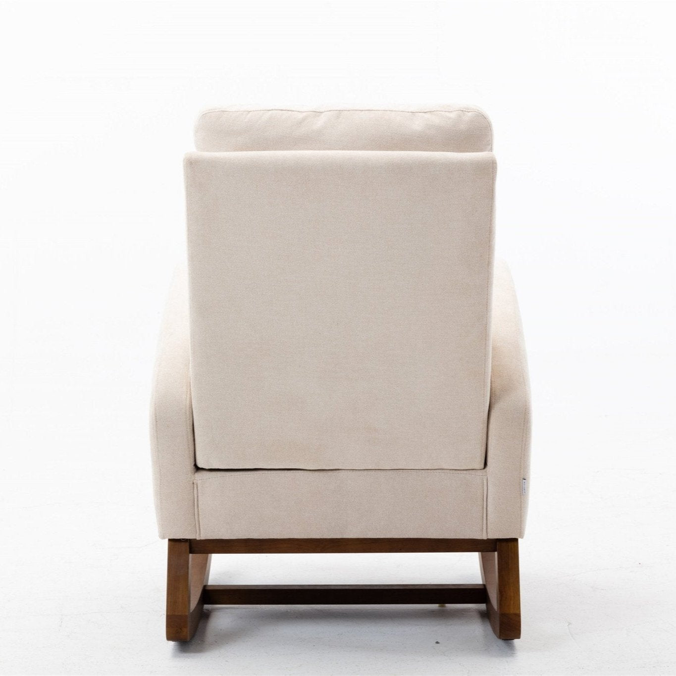 Affair Mid-Century Modern Upholstered Rocking Armchair with Side Pocket