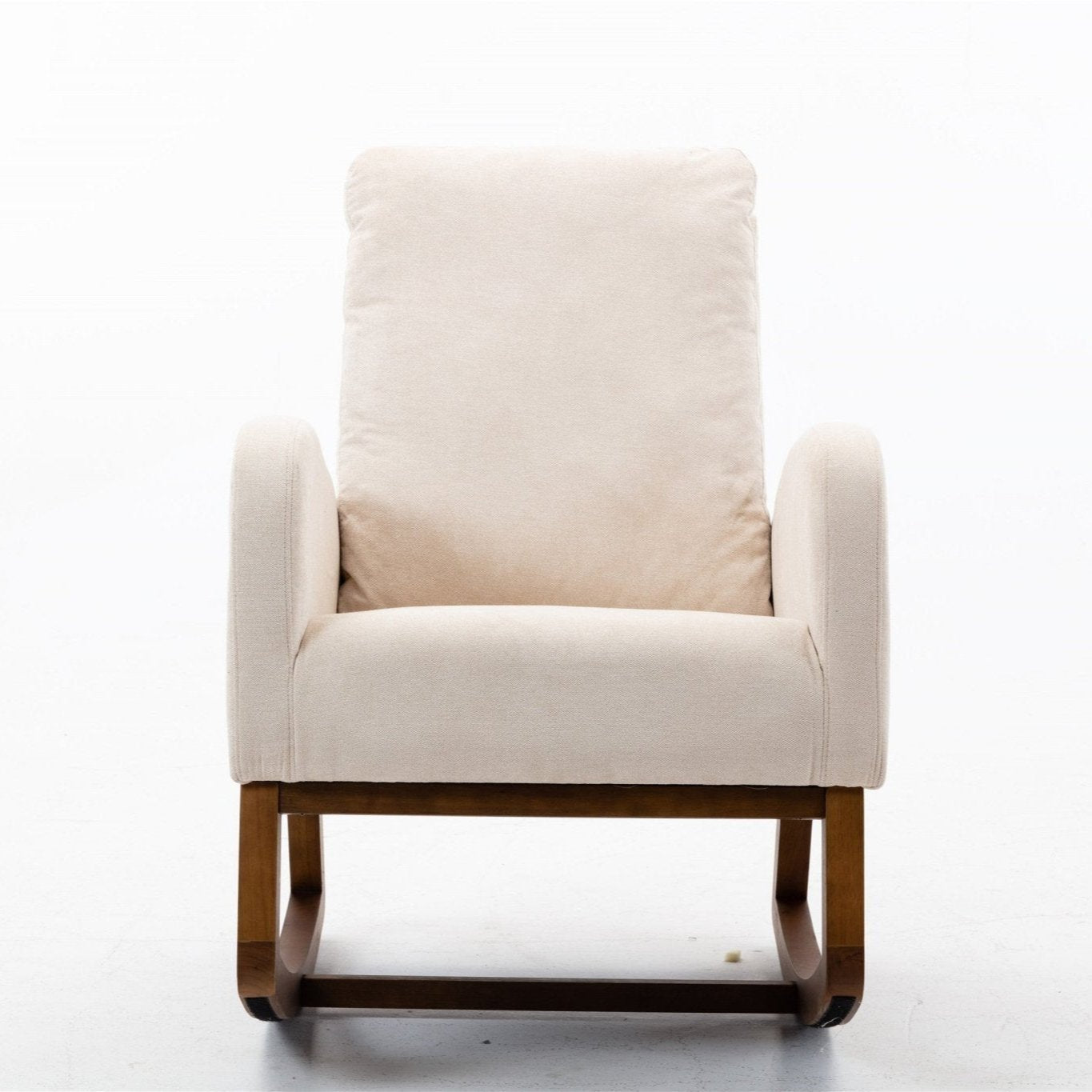 Affair Mid-Century Modern Upholstered Rocking Armchair with Side Pocket