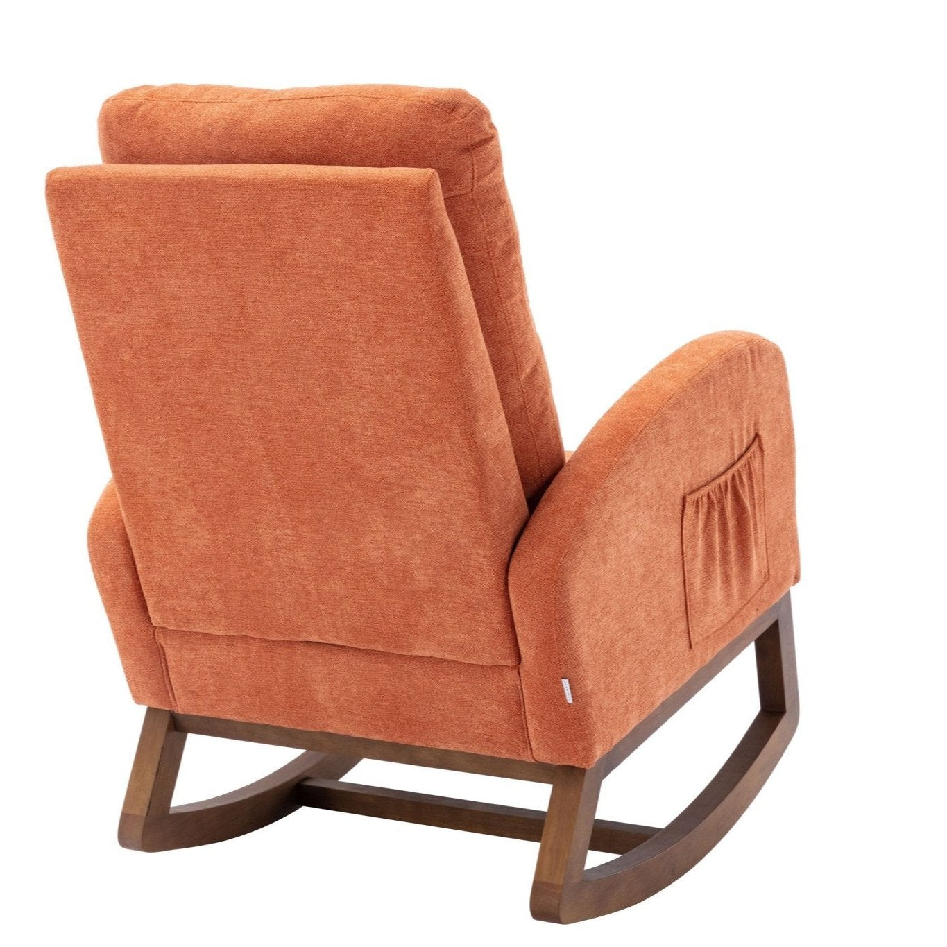 Affair Mid-Century Modern Upholstered Rocking Armchair with Side Pocket