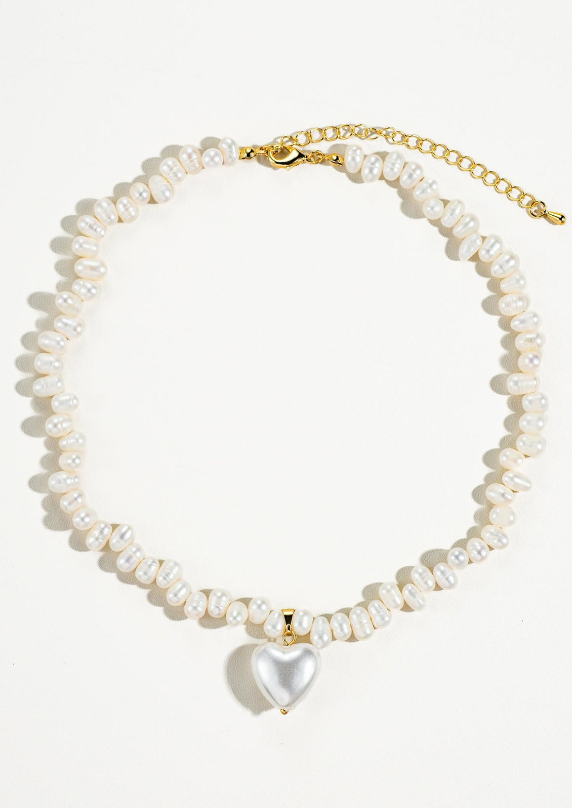 Agape Pearl Heart Charm Necklace