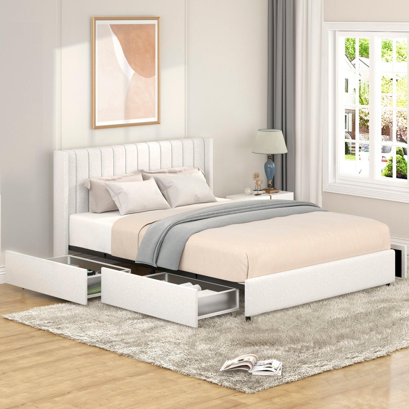 Anda Queen Size Ivory Boucle