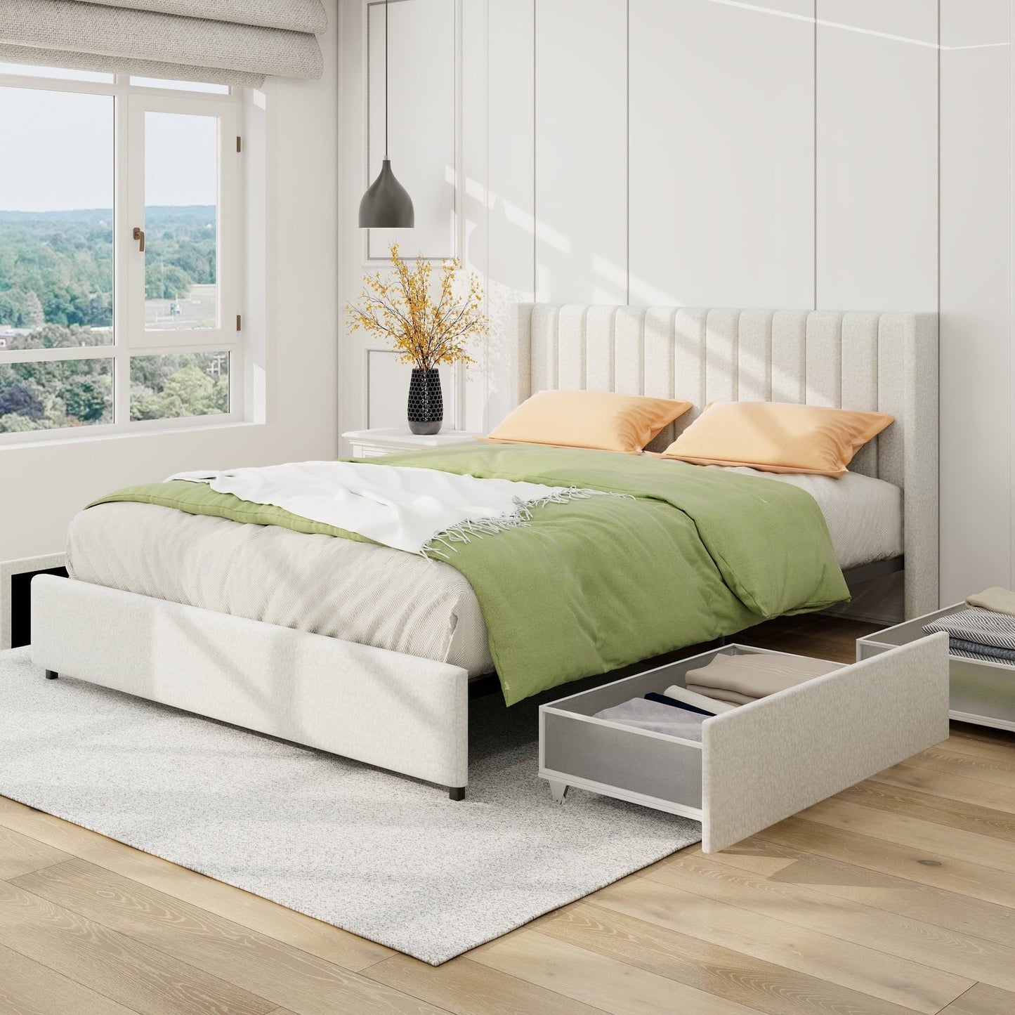Anda Queen Size Ivory Boucle