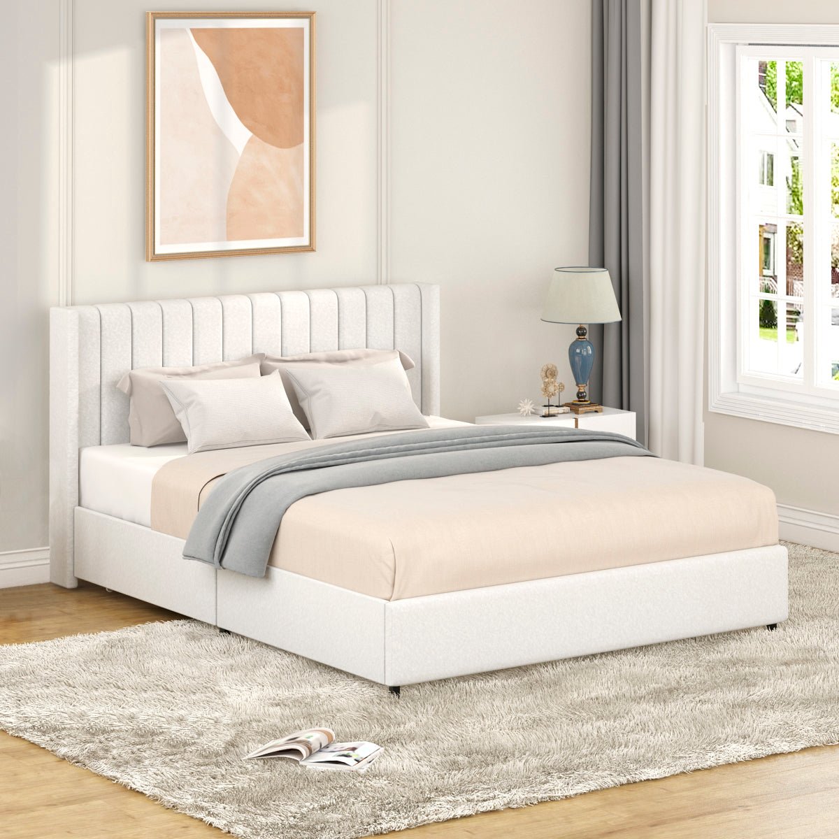 Anda Queen Size Ivory Boucle