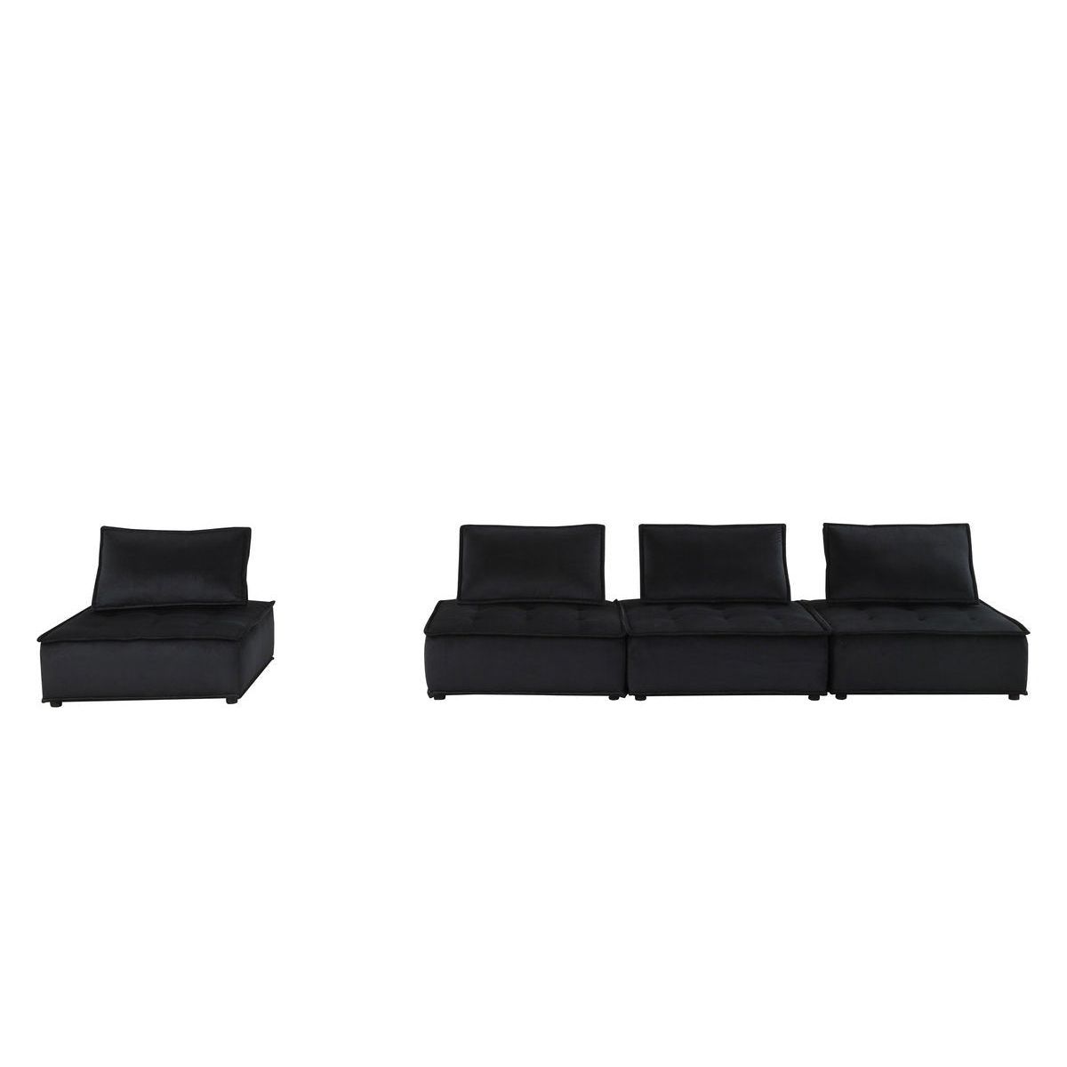 Anna Velvet 4 Piece Sectional Sofa