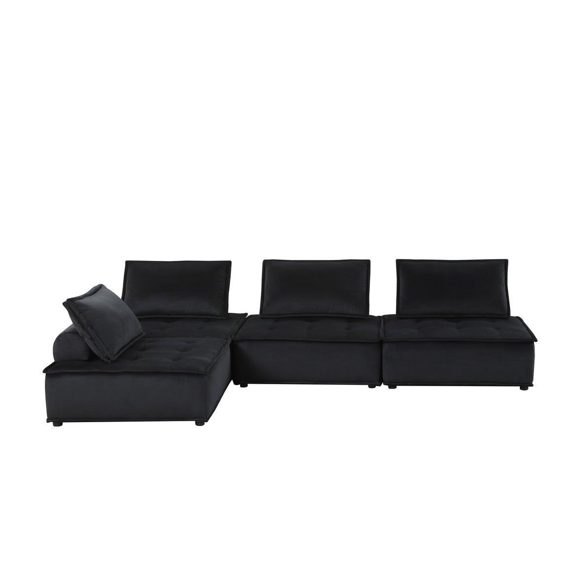 Anna Velvet 4 Piece Sectional Sofa