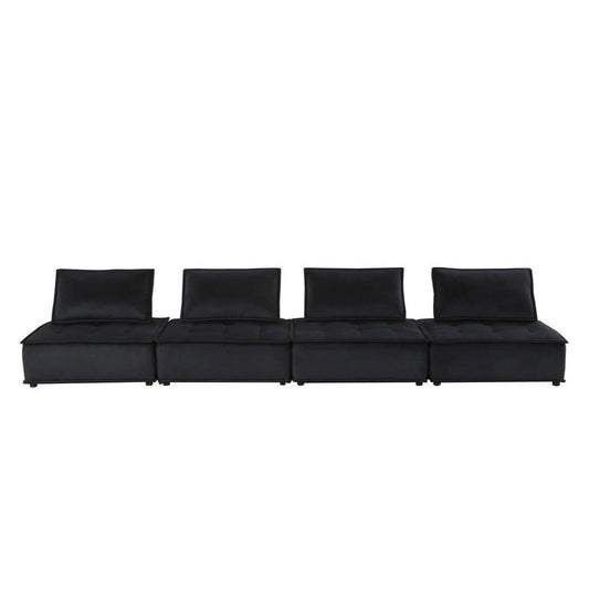 Anna Velvet 4 Piece Sectional Sofa