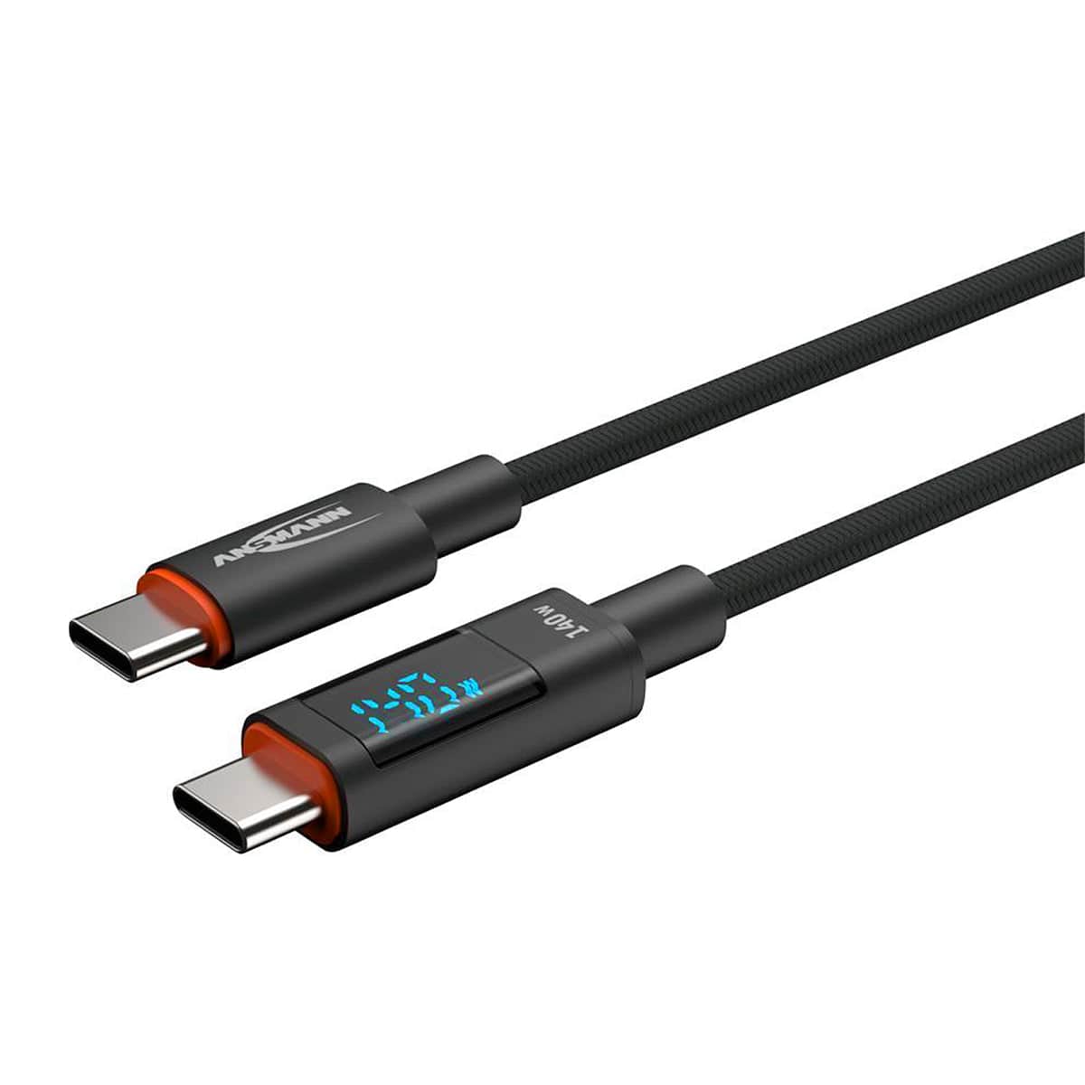 ANSMANN USB-C Charging Cable with Display - 2m 140W