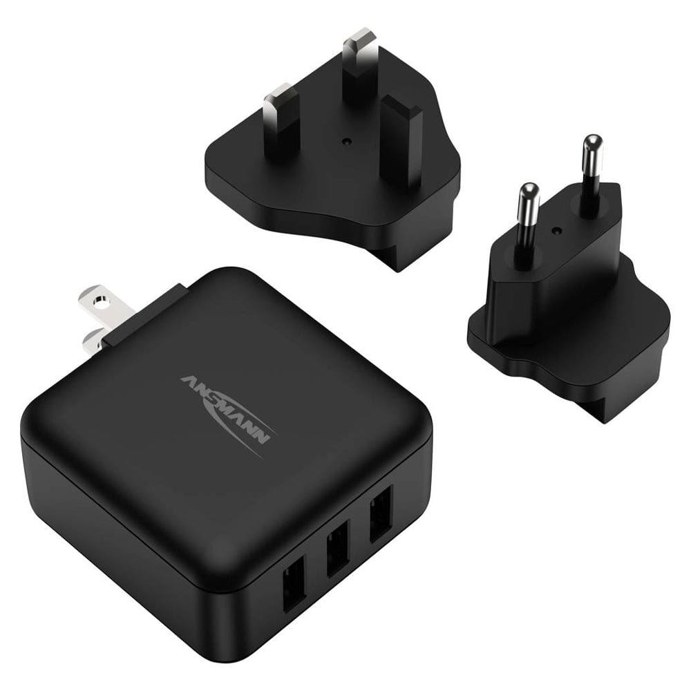 ANSMANN 3-Port USB Travel Charger - 5V 3A (15W)