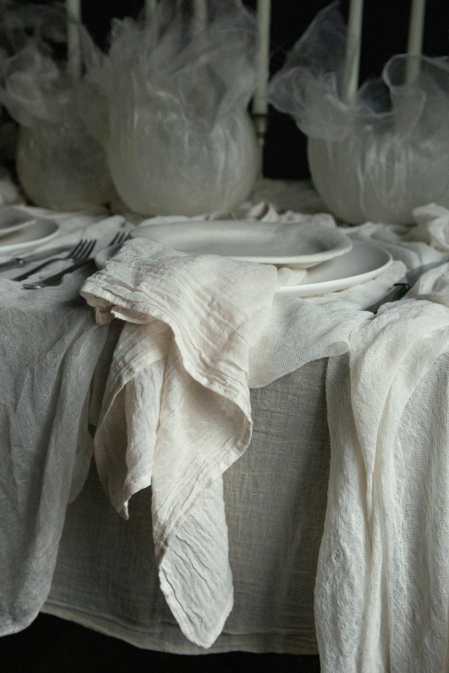 Antique White Napkins / Finished Edge {Tight Weave}