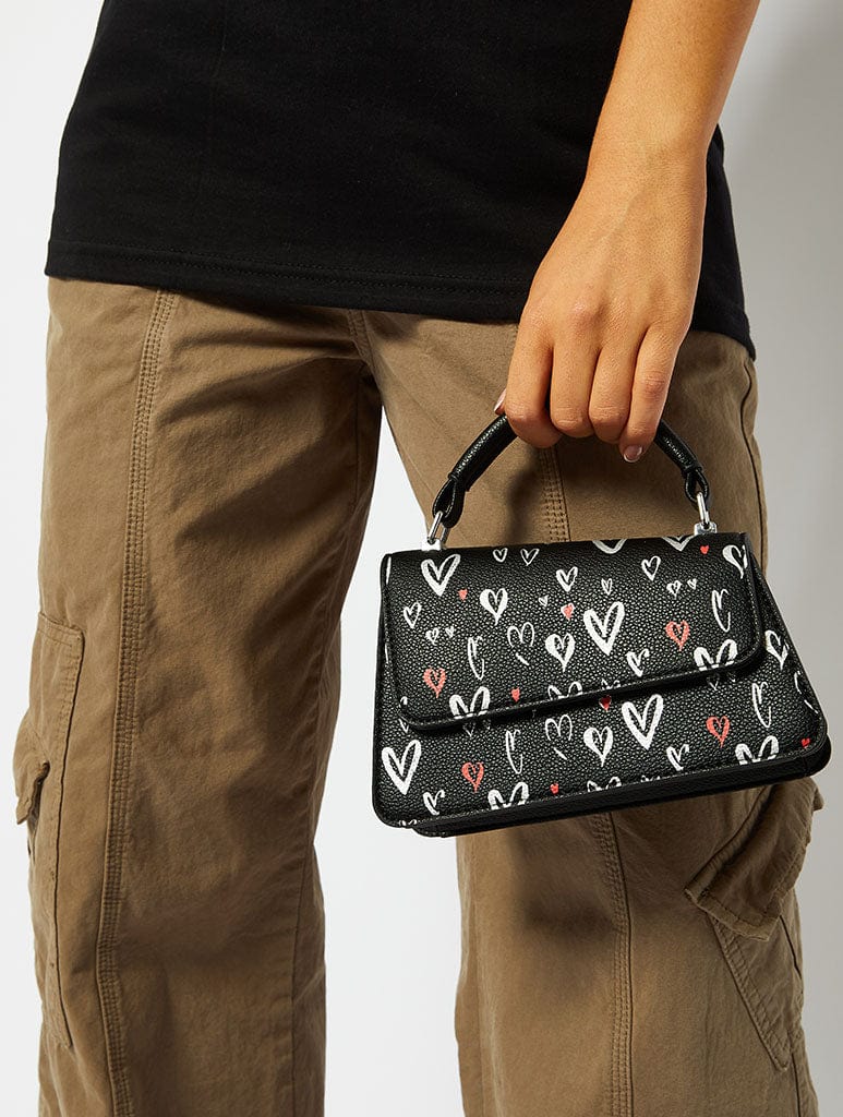 April Graffiti Hearts Cross Body Bag