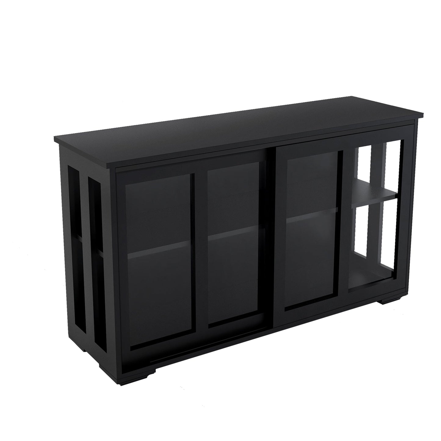 Arcade Kitchen Stand Cabinet with Sliding Glass Door and Adjustable Shelf