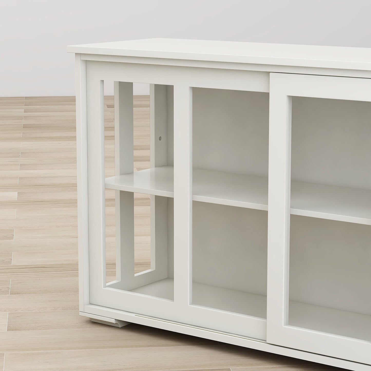 Arcade Kitchen Stand Cabinet with Sliding Glass Door and Adjustable Shelf