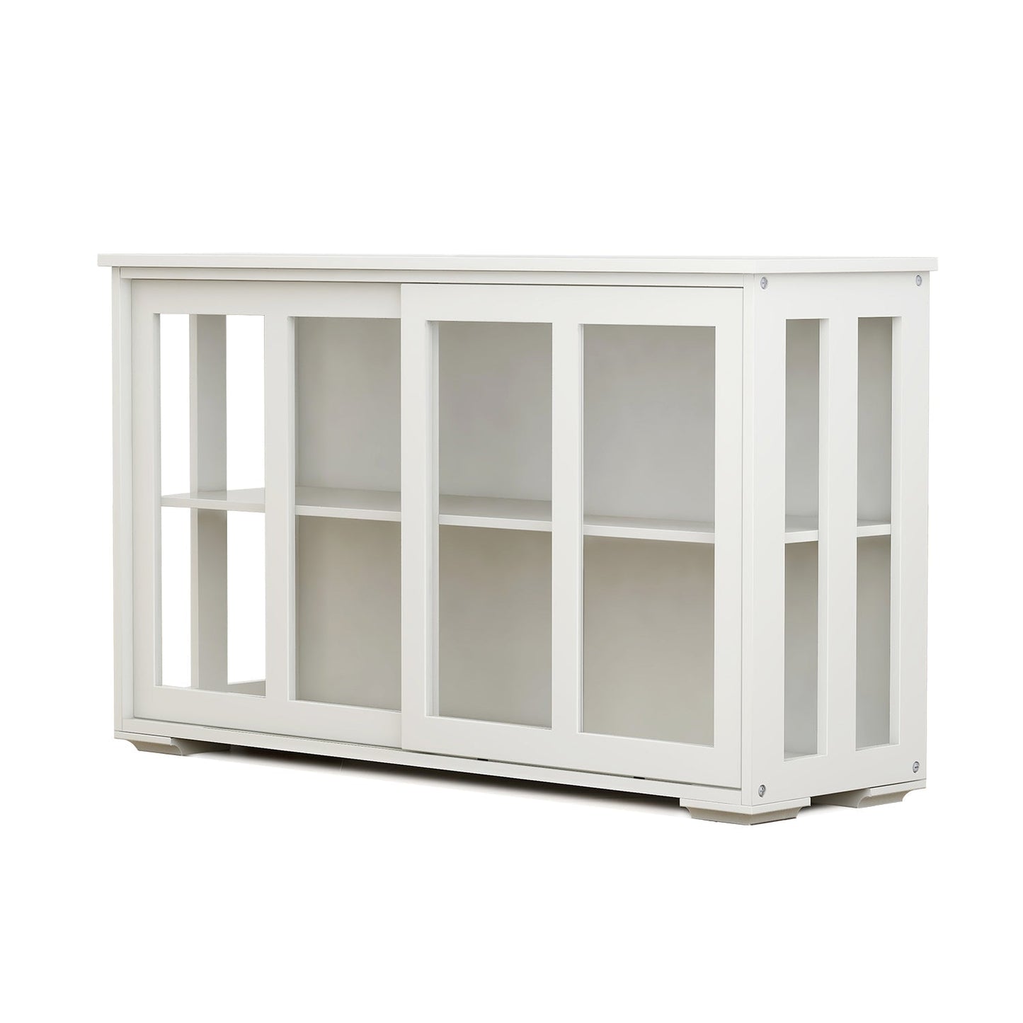 Arcade Kitchen Stand Cabinet with Sliding Glass Door and Adjustable Shelf