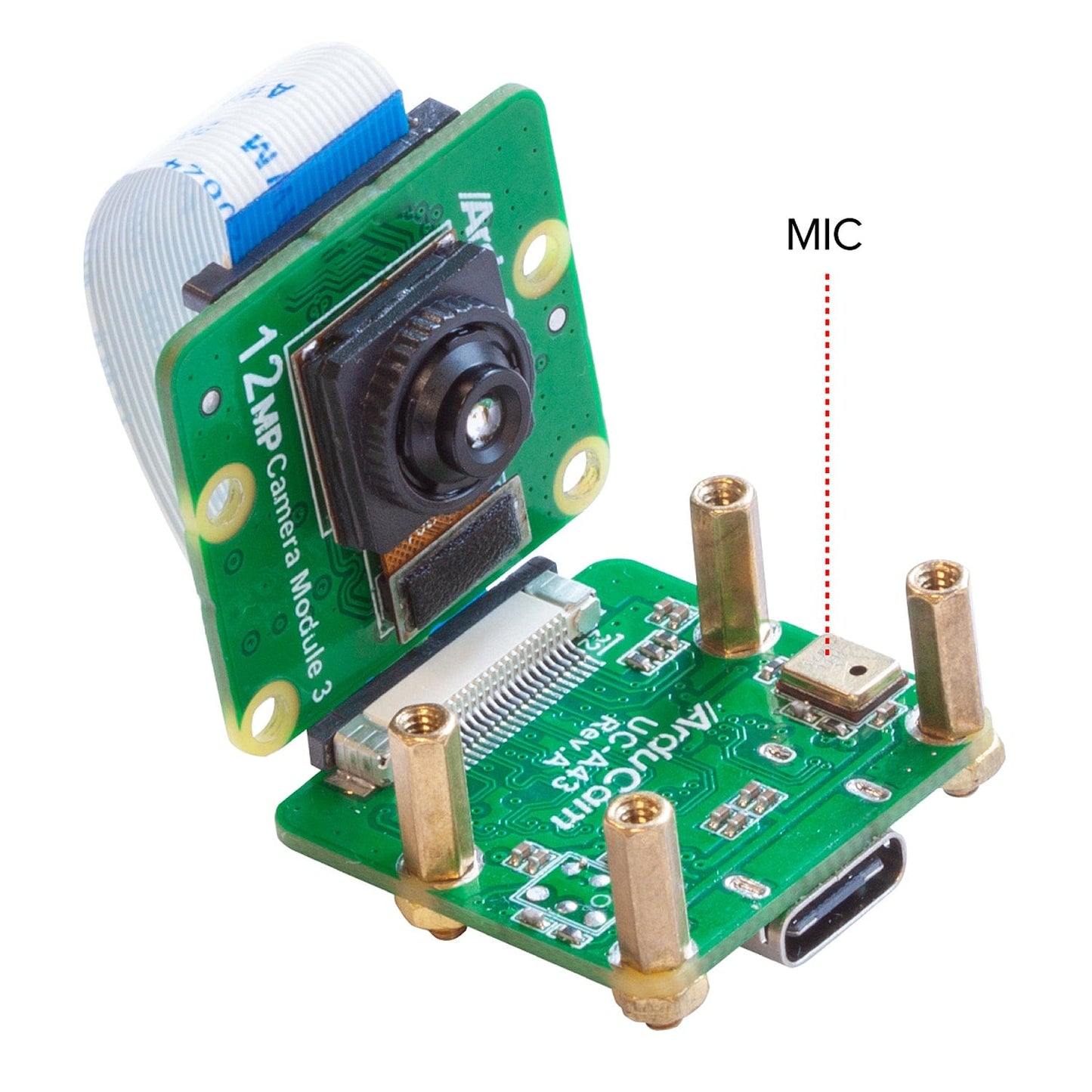 Arducam 12MP IMX708 USB-C UVC Fixed-Focus Camera Module with Microphone