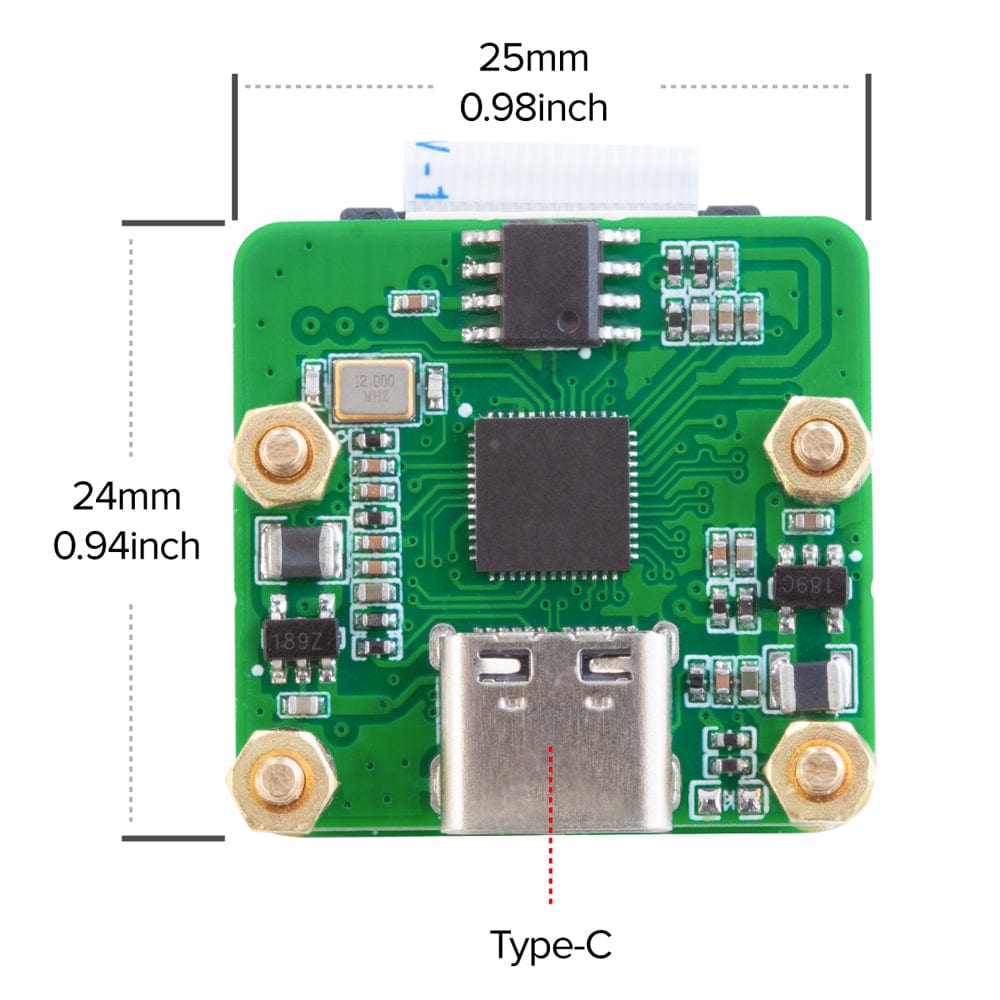 Arducam Wide Angle 12MP IMX708 USB-C UVC Fixed-Focus Camera Module with Microphone