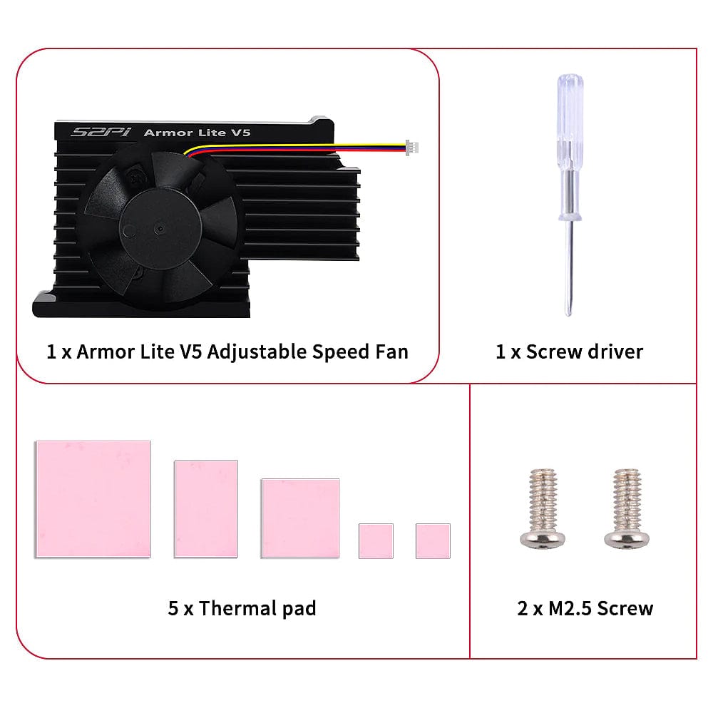 Armour Lite V5 Heatsink for Raspberry Pi 5