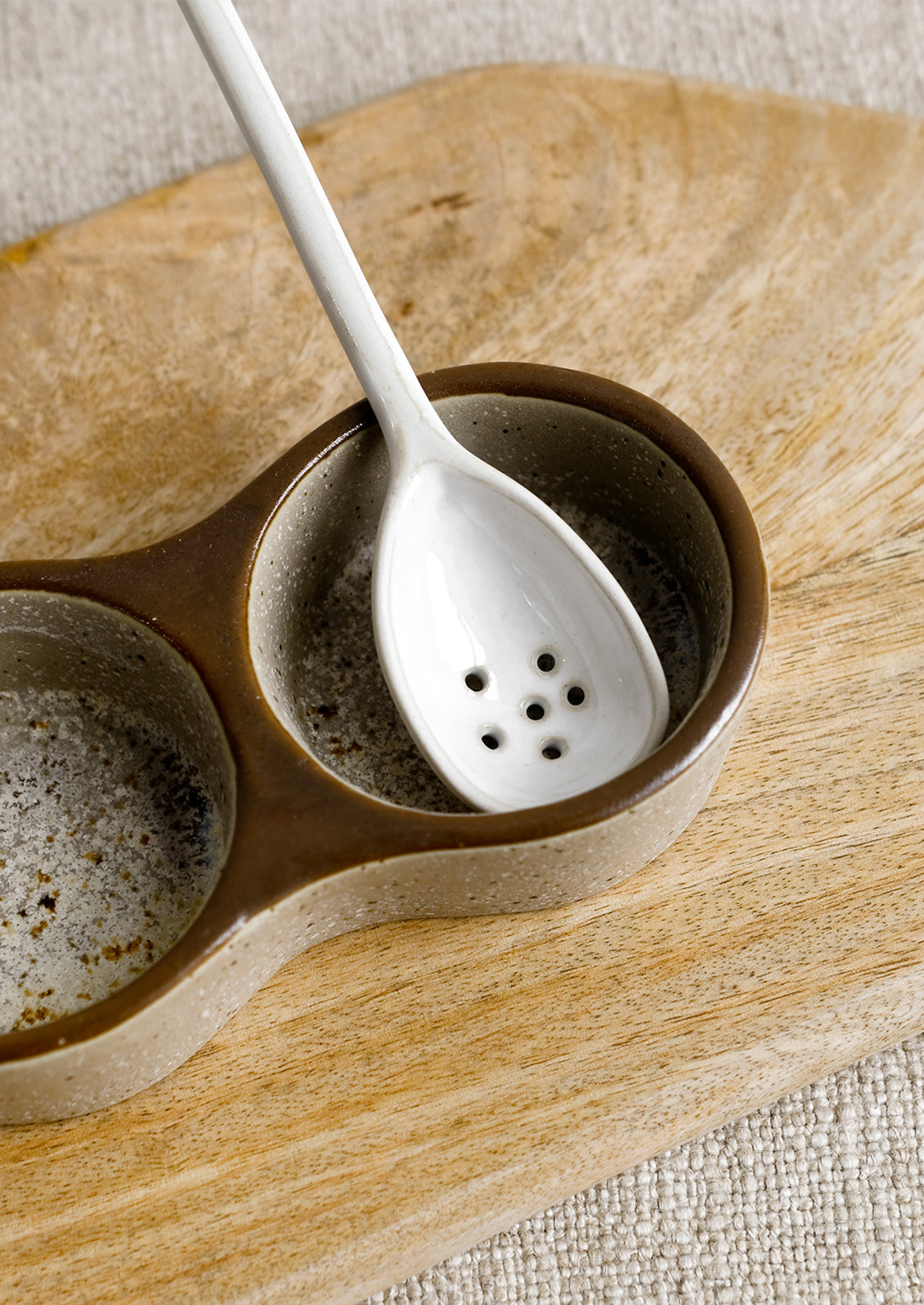 Askew Ceramic Strainer Spoon