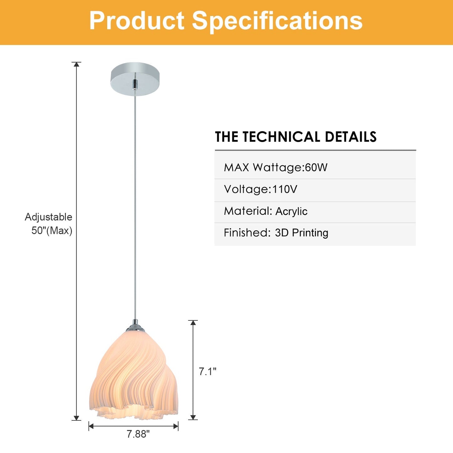 Auras 7.9" Simple Three Dimensional Petal Design Chandelier without Bulb