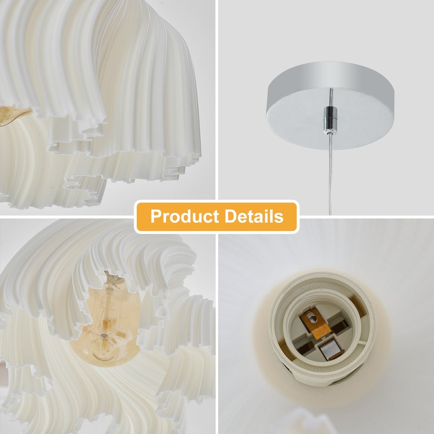 Auras 7.9" Simple Three Dimensional Petal Design Chandelier without Bulb