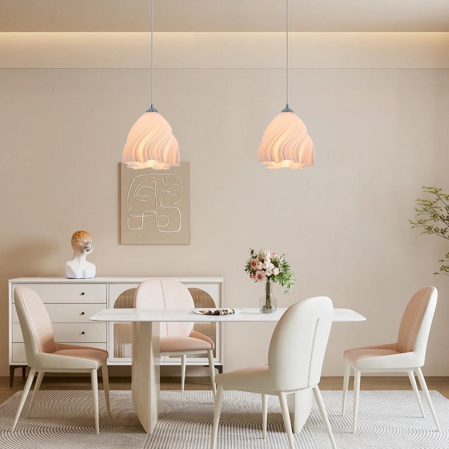 Auras 7.9" Simple Three Dimensional Petal Design Chandelier without Bulb