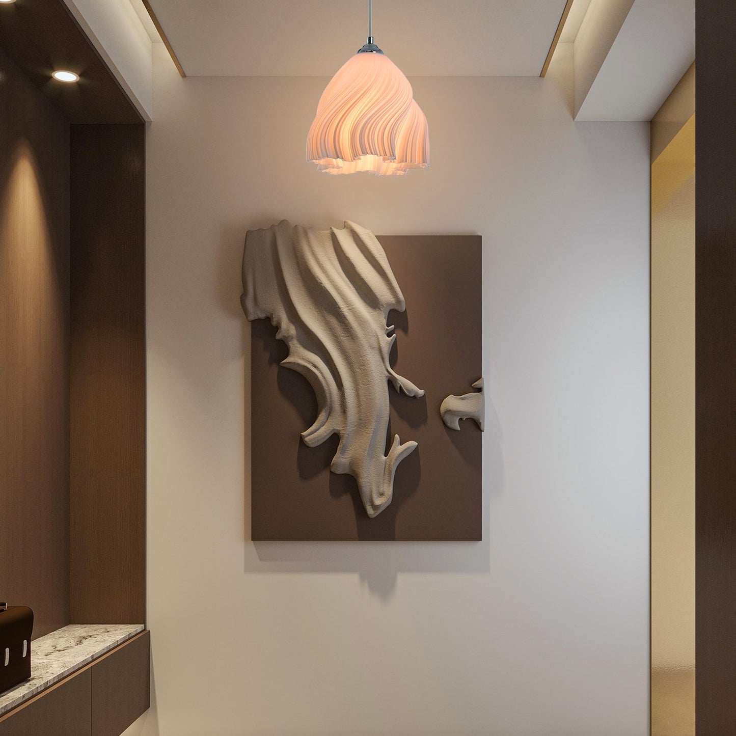 Auras 7.9" Simple Three Dimensional Petal Design Chandelier without Bulb