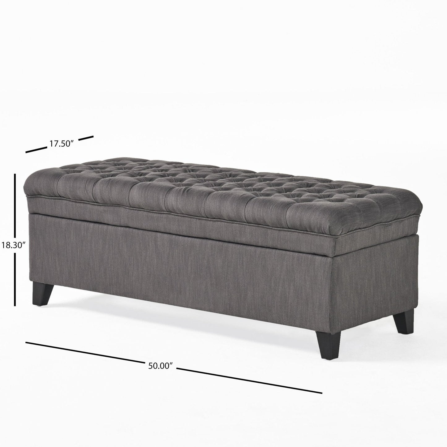 Azure Upholstered Storage Bench with Button Tufted