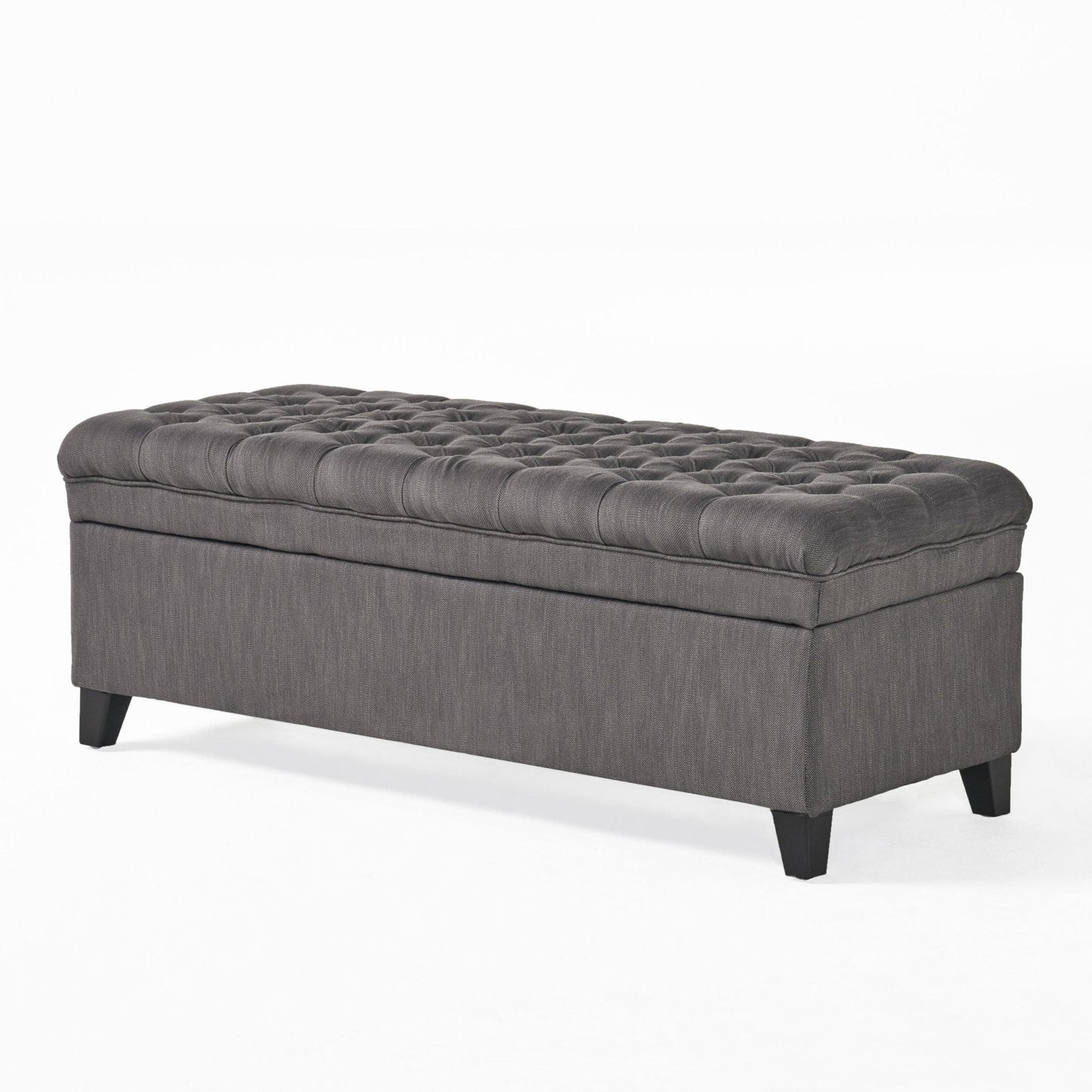 Azure Upholstered Storage Bench with Button Tufted
