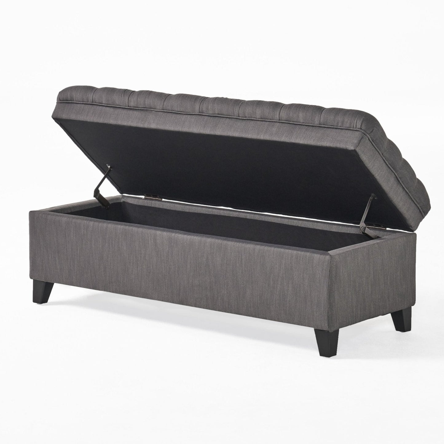 Azure Upholstered Storage Bench with Button Tufted