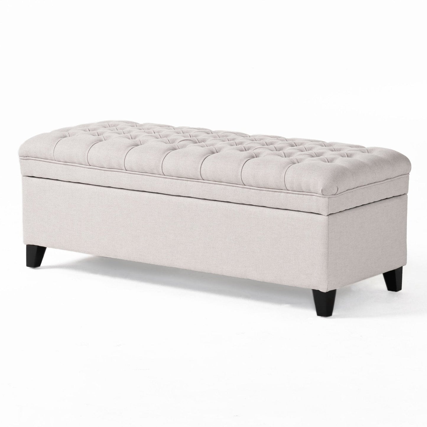 Azure Upholstered Storage Bench with Button Tufted