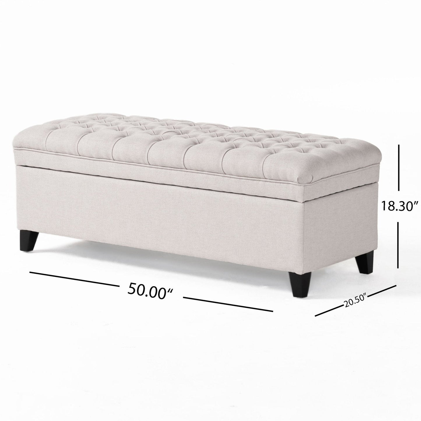 Azure Upholstered Storage Bench with Button Tufted