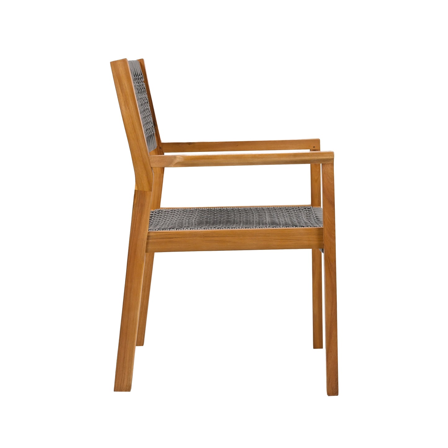 Belladom Wood and Rope Dining Chair with Open Back, Set of 2