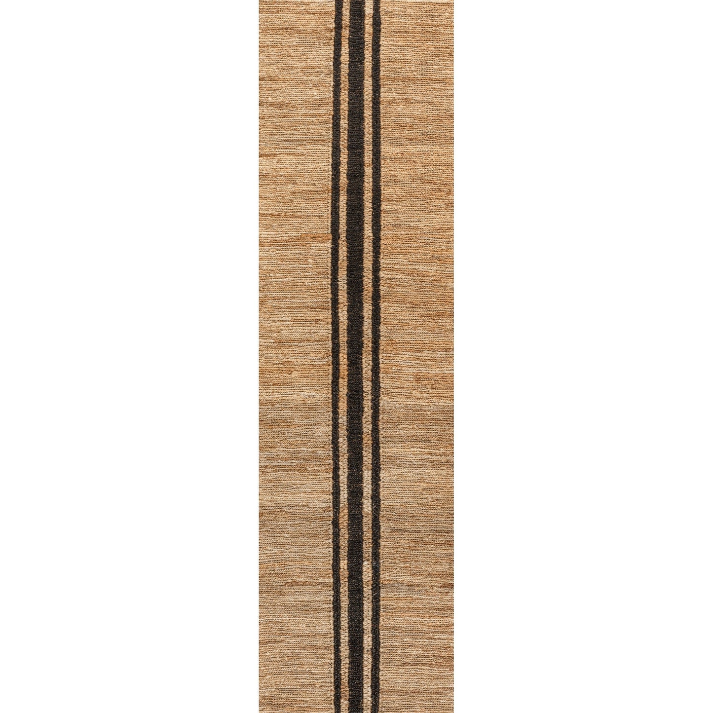 Olivier Rustic Beach House Wide Ticking Stripe Jute Area Rug