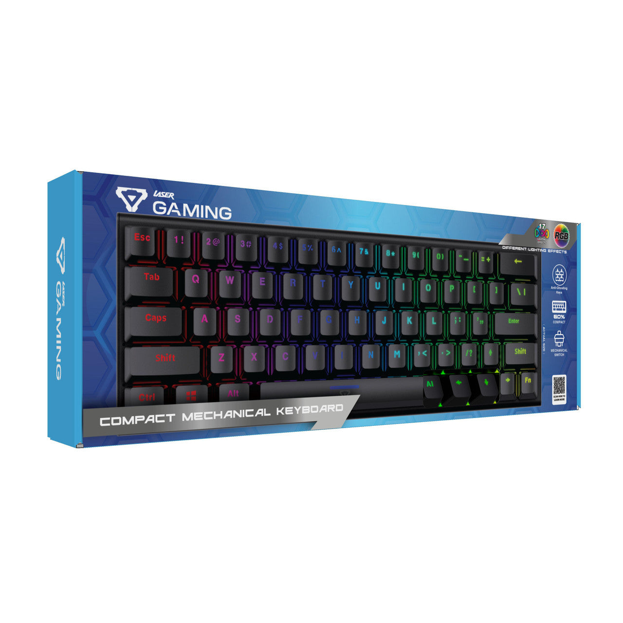 Laser Gaming Mini Mechanical Keyboard with RGB Backlight (Black)