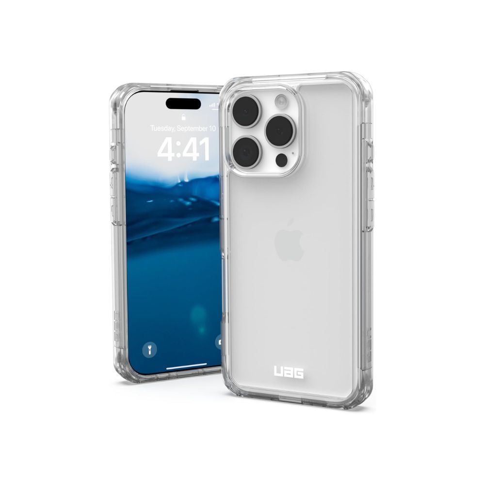 URBAN ARMOR GEAR Plyo Case for iPhone 16 Pro - Drop-Resistant, Wireless Charging (Clear)