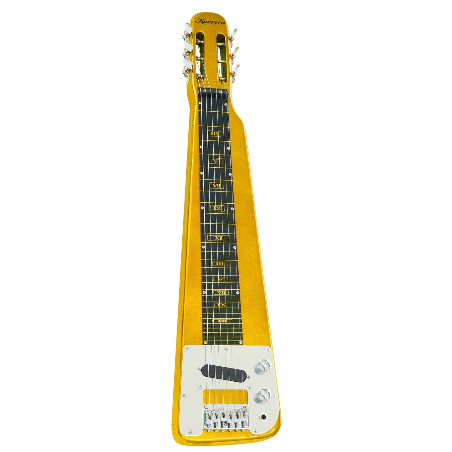 Karrera 29in 6-String Lap Steel Hawaiian Guitar (Metallic Gold)
