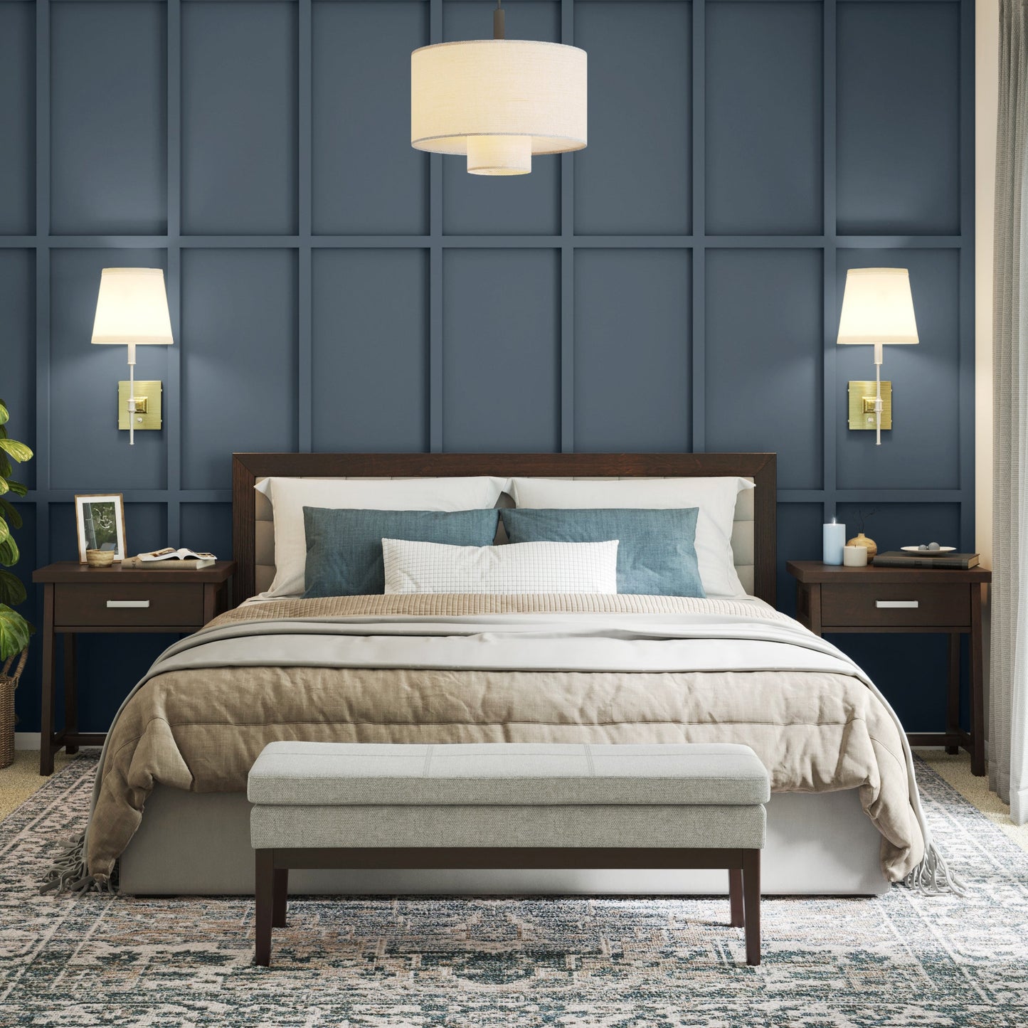Nocturne 45.28" Ottoman Bench with Stitching Detail