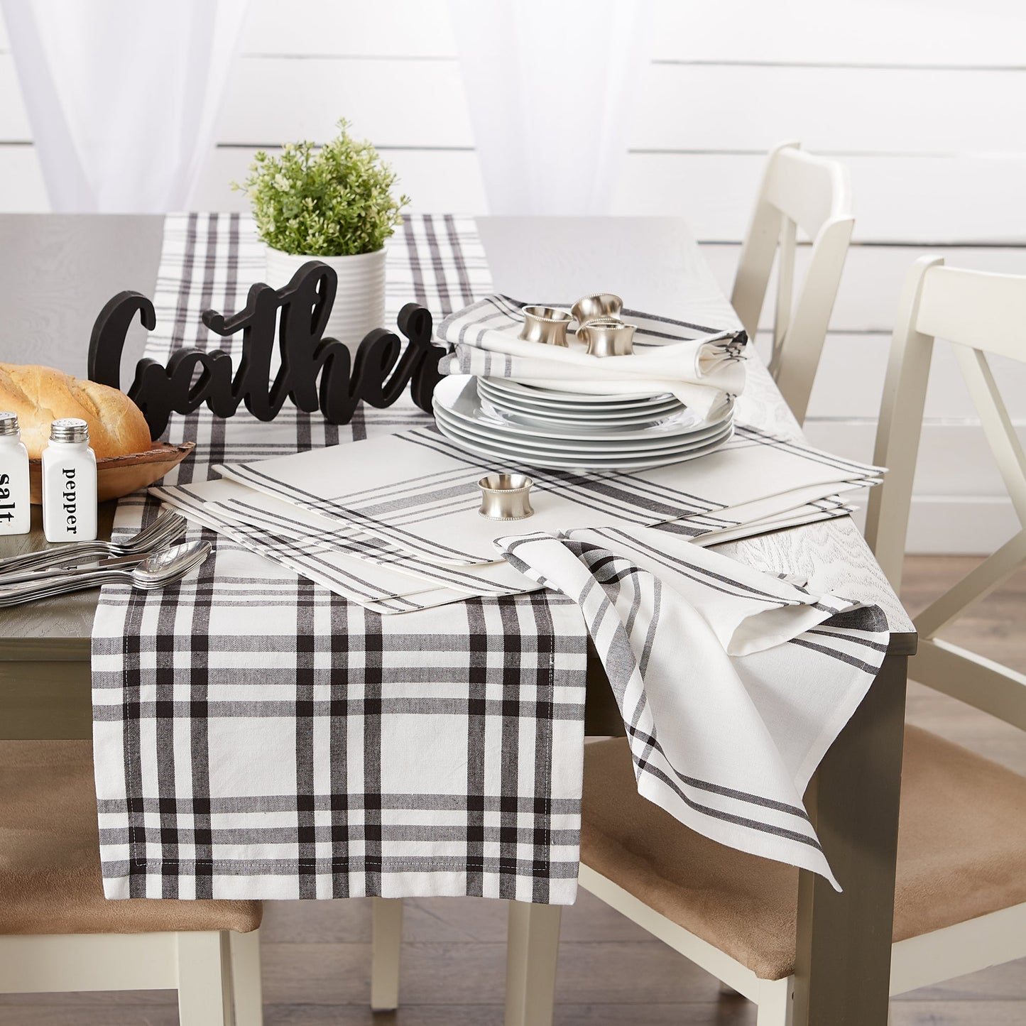 Homestead Plaid Table Runner 14X72