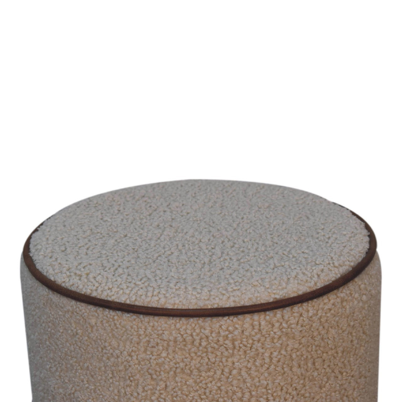 Enigmaaa Upholstered Footstool with Border and Round Shape