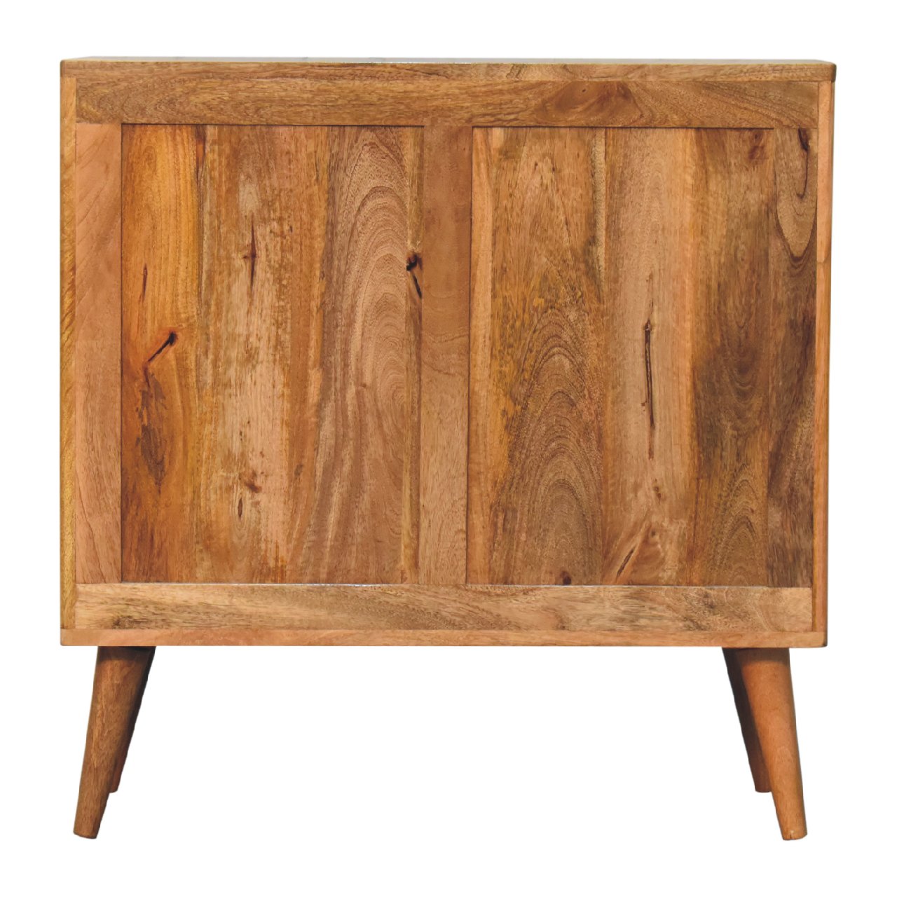 Solid Wood Cabinet with 2 Doors and Tapered Legs