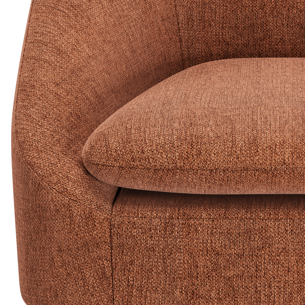 Divine Upholstered Accent Chair with Removable Cushioned Seat and Curved Back