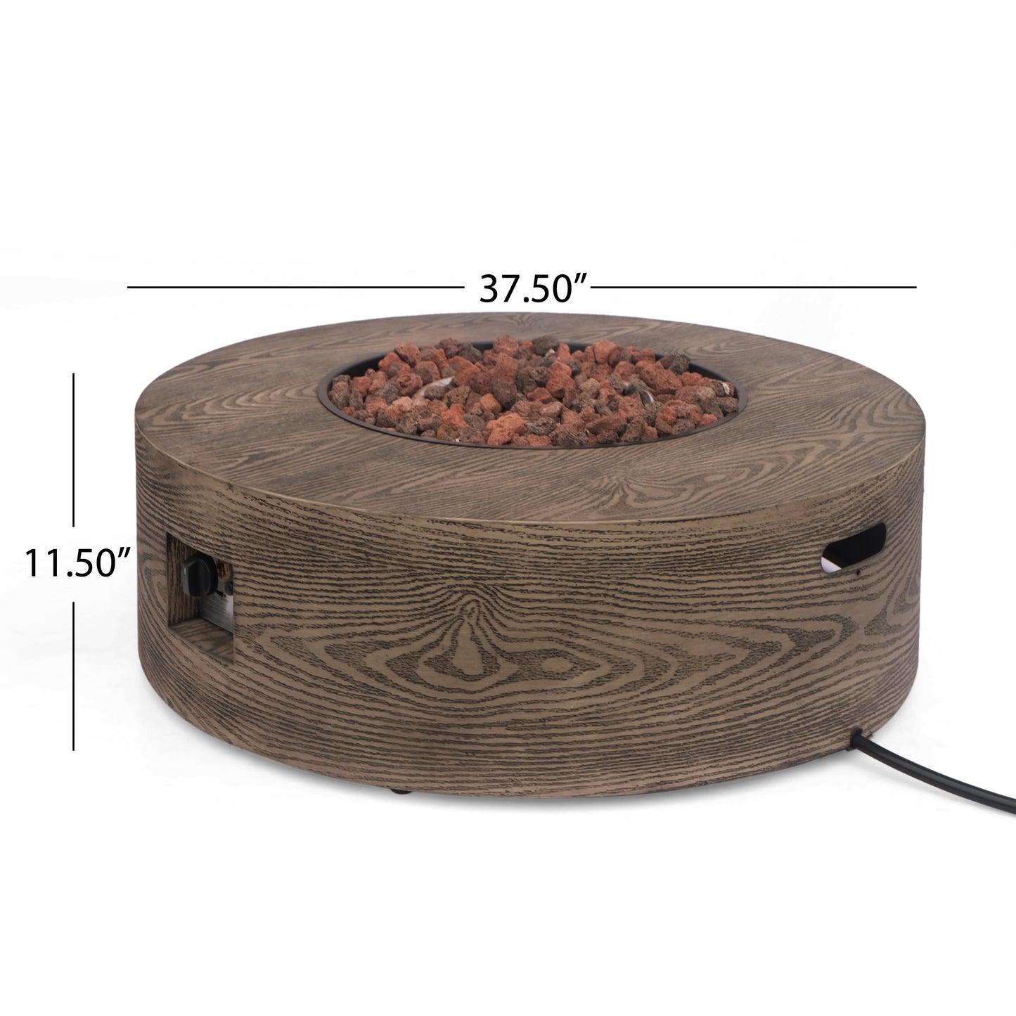 Outdoor Round Firepit with Iron Frame