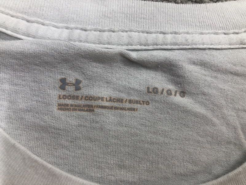 Under Armour Shirts Mens Large White Crew Neck Tee Spell Out Logo Loose Fit