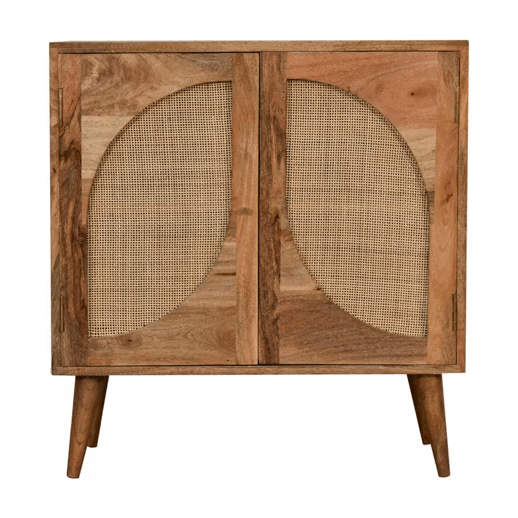 Wood Close-knit Leaf Cabinet with 2 Shelves